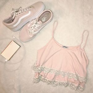 Crop top with ruffles